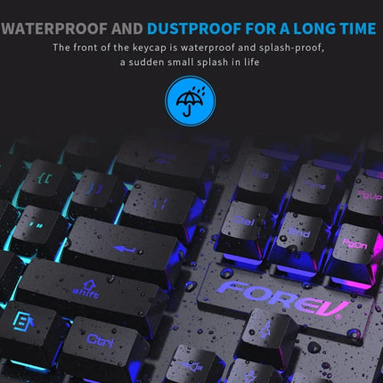 104 Keys Wired Keyboard RGB Colorful Gaming Keyboard