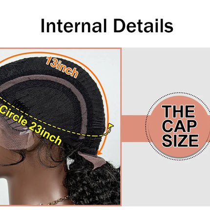 22" Box Braids Full Lace Wig | Two Curly Ponytails | Baby Hair | Synthetic Braided Wig