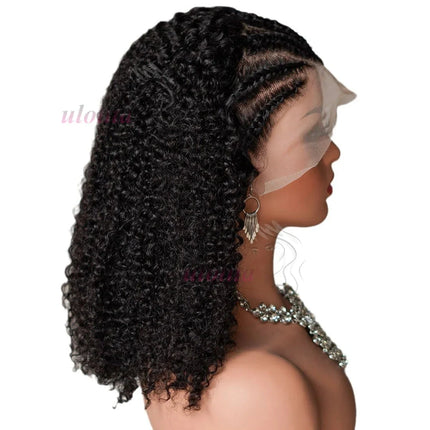 Kinky Curly Braided Bun Wig | 13x4 Lace Front | Human Hair | Remy | 210 Density