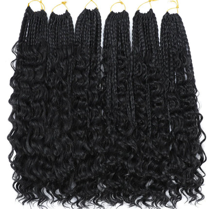Ombre Goddess Box Braids Crochet Hair with Curly Ends | 14 Inch | 1-6 Packs