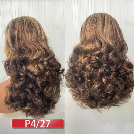 100% Human Hair | Highlight | Ombre | Double Drawn | Brazilian | Remy | Bouncy Body Wave | Full Fumi | Bouncy Weave | Wavy Hair Lace Wigs