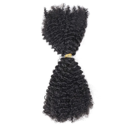 Ombre Honey Blonde Kinky Curly Human Hair Extensions | 50g Peruvian Crochet Bulk Hair (No Weft, Double Drawn)