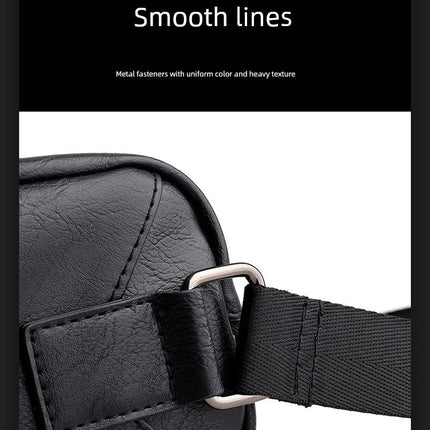 Japan Men's Portable Travel Commuter Small Shoulder Bag | New Niche Style Messenger Bag (PU Leather Crossbody Satchel)