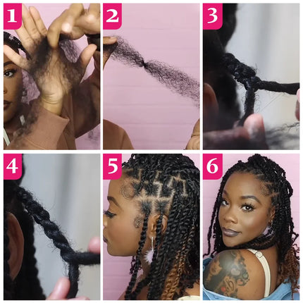 QVR Afro Kinky Curly Bulk Human Hair | No Attachment | Remy Hair | Natural Color | Dreadlock & Braiding Hair