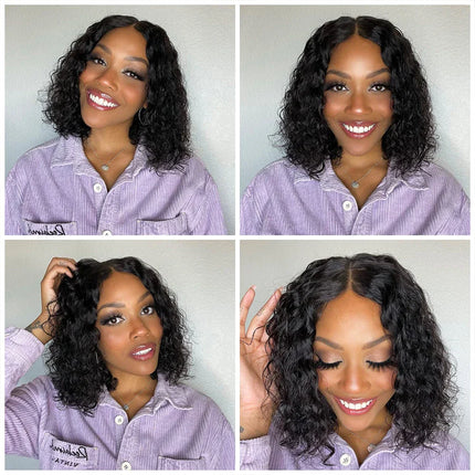 12A Kinky Curly Bob Wig | Glueless 13x4 Lace Frontal Wig | Brazilian Remy Hair