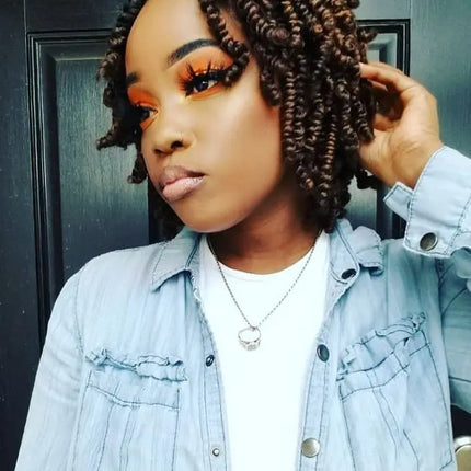 Bob Spring Twist Crochet Hair | Pre-Twisted Passion Twists | Pre-Looped Braids | 6-8 Inch | 20 Strands/Pack