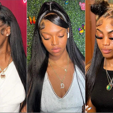 46-50 Inch | 13x6/13x4 Lace Width | Bone Straight | Brazilian | Remy Hair | HD Transparent Lace Frontal Wig - 200% Density