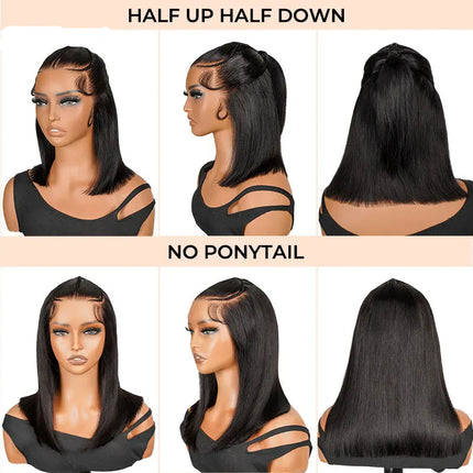 Pre-Braided Half Up Half Down & Ponytail Wig | 13x4 Lace Frontal | Pre-Plucked & Pre-Cut | Ready-to-Go Synthetic Braided Wig