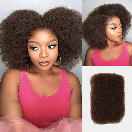 QVR Afro Kinky Curly Bulk Human Hair | No Attachment | Remy Hair | Natural Color | Dreadlock & Braiding Hair