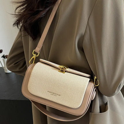 High-Grade Sense Women's Small Square Bags | Trendy Classic PU Leather Lady Commuter Shoulder Bag & Short Handle Handbags