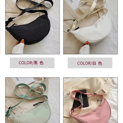Solid Color Chest Bag for Women | Large Capacity Travel Crossbody & Half Moon Belt Bag (Ladies Daily Street Fanny Pack)