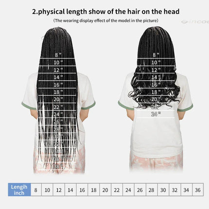 36" Small Box Braids Wig | Full Lace | Cornrows & Knotless Braids | Transparent Lace