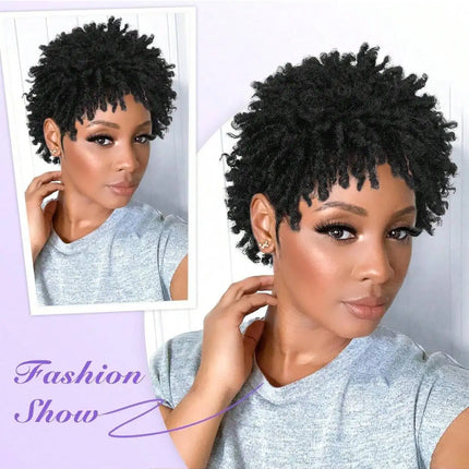 Short Afro Faux Dreads Wig | Heat Resistant Synthetic Braids | Unisex Wig for Black Women & Men