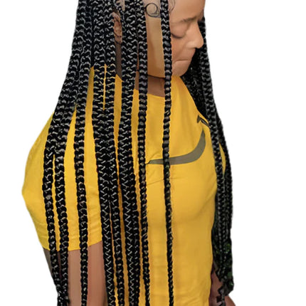 36" Heart Box Braids Lace Wig | Full Lace Cornrow Braids | Synthetic Braided Wig for Black Women | Clearance