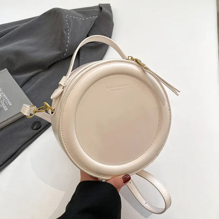 Round Crossbody Bags for Women | High Quality PU Leather Designer Shoulder Bag & Female Clutch Purse (Solid, Soft)