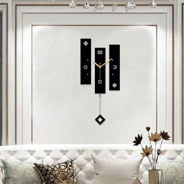 Nordic Clock With Pendulum Large Size Wall Clock