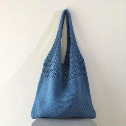 Large Capacity Retro Hollow Crochet Bag | Spacious Interior for Daily Essentials & Ideal for Grocery Shopping or Travel