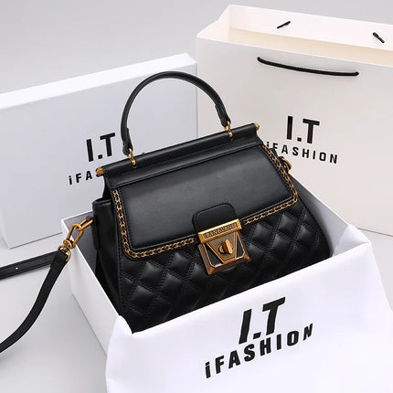 Women's Handbag New Autumn & Winter | High-End Light Luxury Diamond Grid Small Square Bag (Shoulder & Crossbody)