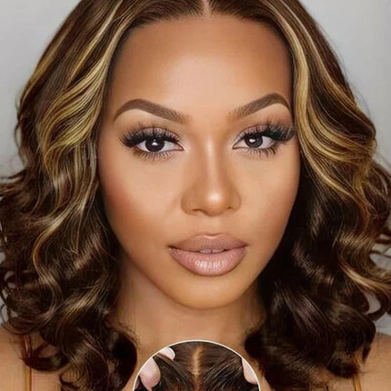 Malaysian Hair | Double Drawn | P4 27 | Ombre | Highlight | Bouncy Wave | Wear and Go | Glueless | Human Hair | Bob Curly Wigs