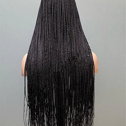 Ready-to-Ship 28" Center Part Box Braids Wig | 13x4 Lace Front | Middle Part | Kanekalon