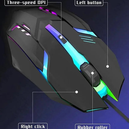 2025 Latest High-Quality Ergonomic Gaming Mouse for Desktop and Laptop Computers,4-Button USB RGB Backlit Mouse