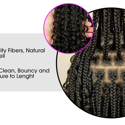 14" Burgundy Box Braids Wig | Full Lace | Kanekalon Fiber | Boho Braids | For Women