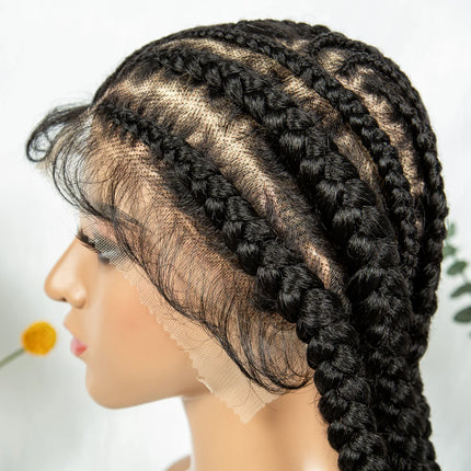 Cornrow & Bantu Knots Braided Wig | Stitch Braids | Full Lace | Synthetic Hair | Kima Wigs