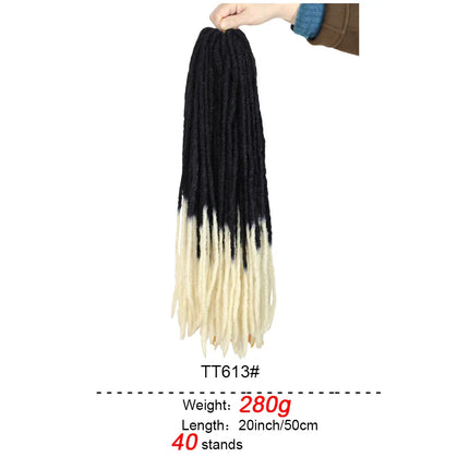 20-Inch Ombre Soft Dreadlocks Crochet Hair | Straight Synthetic Faux Locs for Black Women (Kanekalon Fiber)