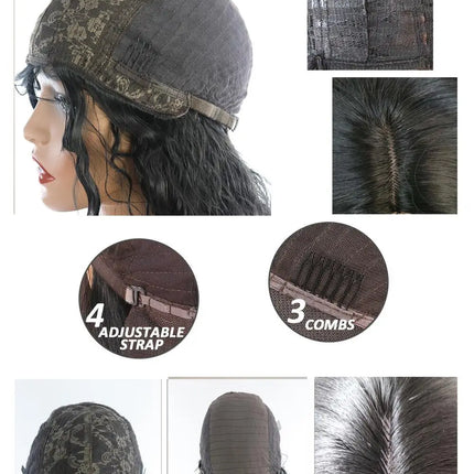 26" Black Long Kinky Curly Machine Wig | 180% Density | Heat-Friendly Daily Use Wig