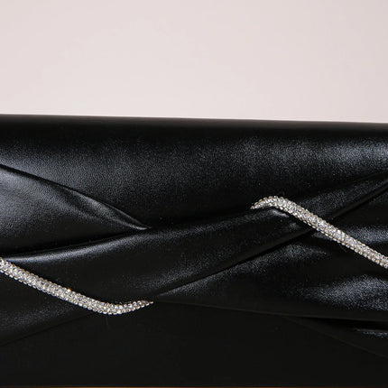 Hand Clutch Bag & Evening Clutch Bag for Women | Sparkling Crystal Rope Ruched Handbags & Glitter Envelope Purse for Party Girls