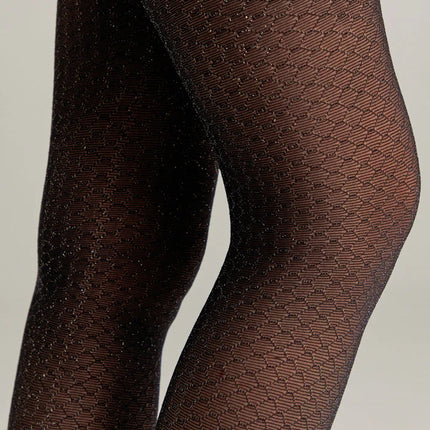 Conte Silver 40 Den - Fantasy Women's Tights with a shimmery openwork honeycomb pattern (20С-94СП)