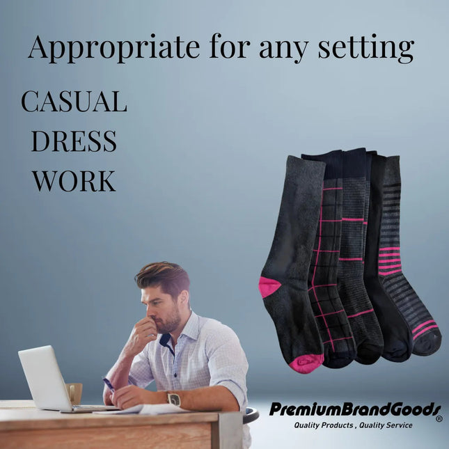5 Pair Men's Casual/Dress Socks One Size Adults Fashionable Patterns