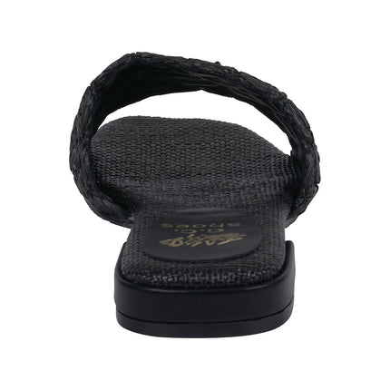 Women's Kendra Black Woven Flat Sandals