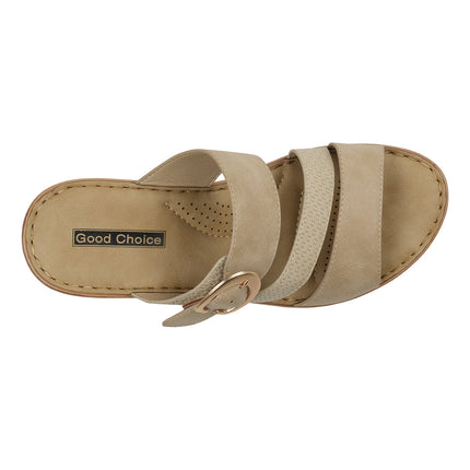 Women's Odalis Natural Wedge Sandals with Buckle