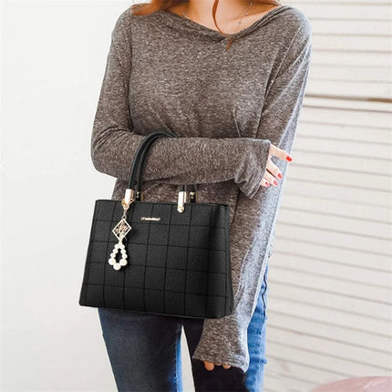 Women's Handbag Patchwork Shoulder Messenger Bag | Office Work PU Leather Female Bag & Ladies Luxury Elegant Handbag