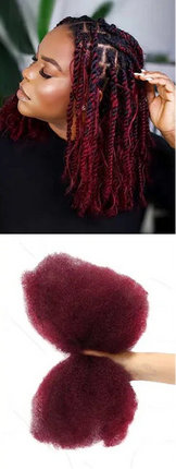 QVR Afro Kinky Bulk Human Hair for Braids & Locs | Virgin Remy Natural Color Extensions