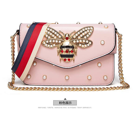 New Fashion Women's Bag Trend | Brand Pearl Bee Shoulder Bag & High Quality Temperament Ladies Crossbody Bag (Designer Luxury Handbag)