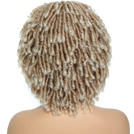 Soft Faux Locs Headband Wig - 6 Inch Ombre Dreadlock Wig for Black Women - Curly Braided Synthetic Wig with Headband - 1B, Burgundy, 27, 30, 613 Options