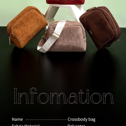 Women's Crossbody Bag Autumn/Winter Collection | Anti-Velvet Wine Red Shoulder Bag (Square Tote Christmas Gift)