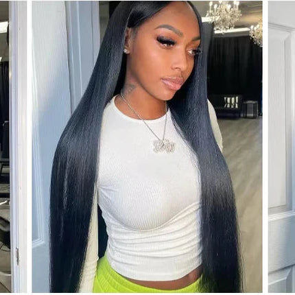 46-50 Inch | 13x6/13x4 Lace Width | Bone Straight | Brazilian | Remy Hair | HD Transparent Lace Frontal Wig - 200% Density