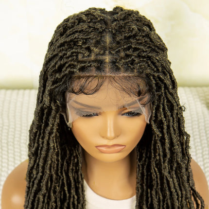 Red Box Braids Full Lace Wig | 36 Inches | Crochet Braids | Knotless | Kanekalon