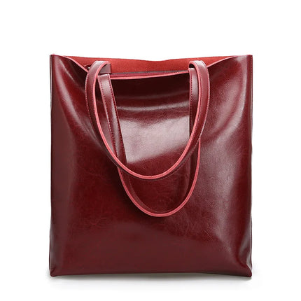 Real Genuine Leather Women's Shoulder Bags | Large Capacity Female Fashion Office Retro Handbag (Cow Leather, Big Bags for Women)