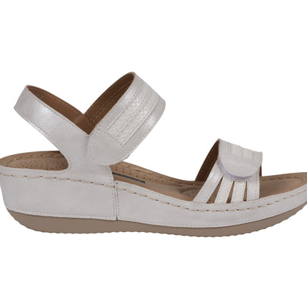 Samar White Wedge Sandals
