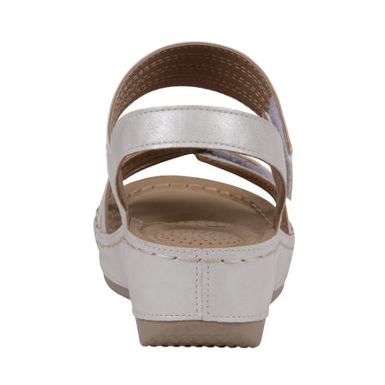 Samar White Wedge Sandals