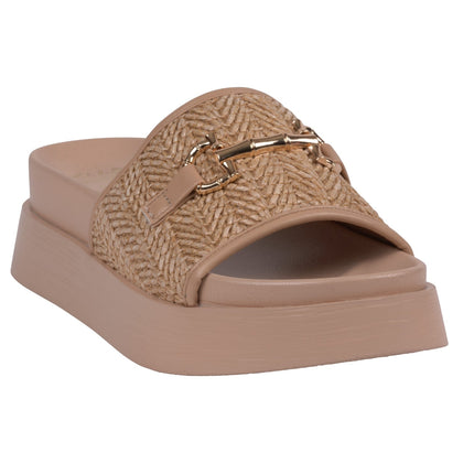 Women's Sari Natural Woven Slide Platform Sandals