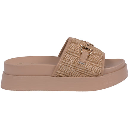 Women's Sari Natural Woven Slide Platform Sandals