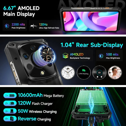 Ulefone Armor 28 Ultra 5G AI Thermal Imaging Rugged Phone Dimensity 9300+ 1TB ROM 32GB RAM Android Smartphone