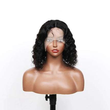 80% Density Deep Wave Bob Wig | 13x4 Lace Front | Pre-Plucked | Brazilian Remy Hair