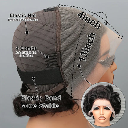Brazilian Pixie Cut Wig | 13x4 Lace Front Wig | Remy Human Hair | Natural Color | Clearance Sale