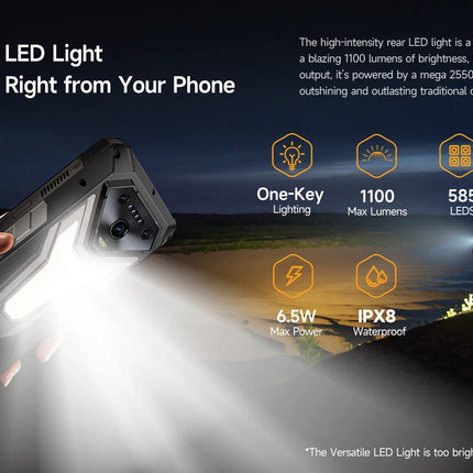 Ulefone Armor 34 Pro 5G AI Rugged Phone 25500mAh Up to 32GB+512GB Built-in Projector 120Hz 6.95" NFC Smartphone